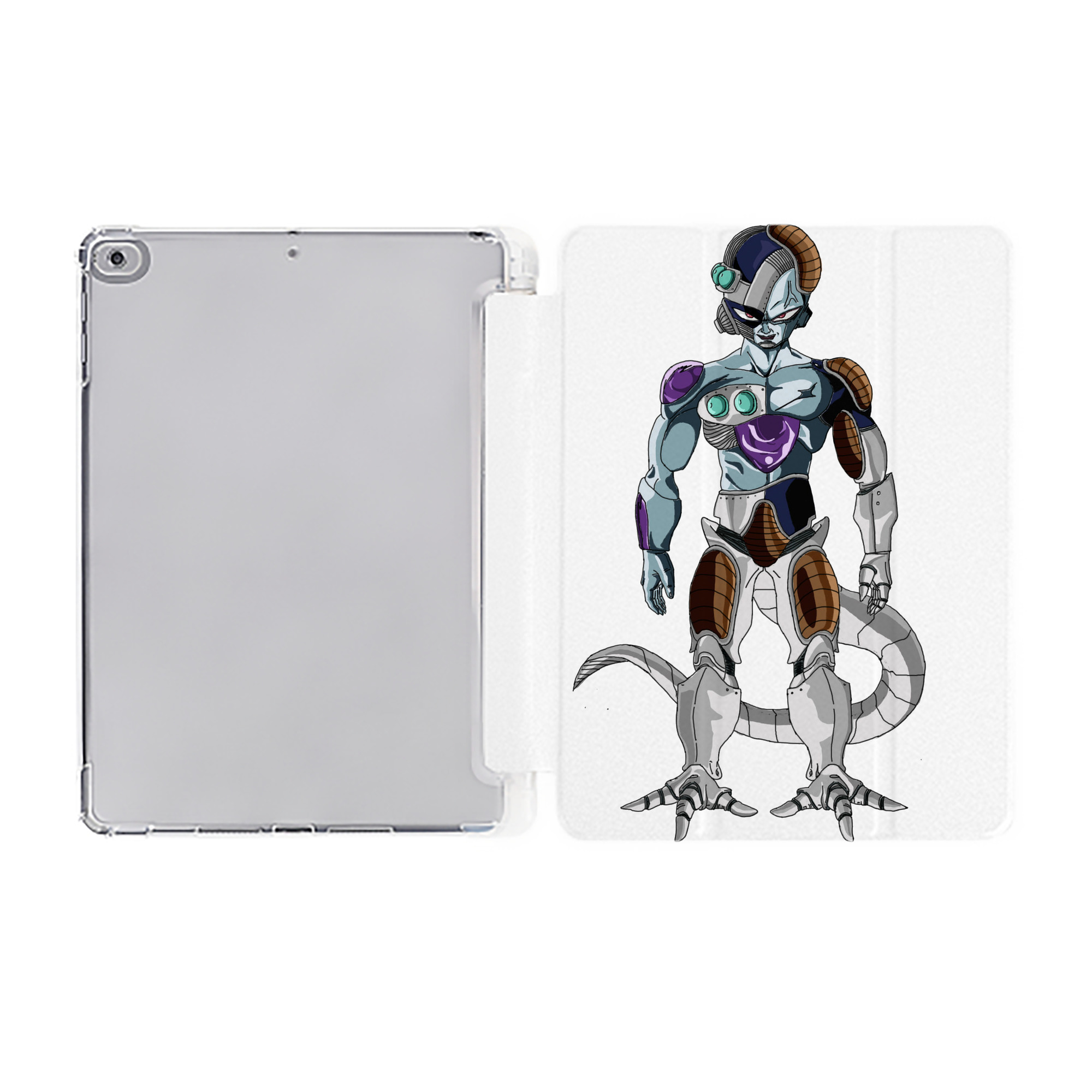 （画像用） ドラゴンボール クウラ DRAGON BALL Cooler Coora IPad ケース ペン収納付き 三つ折りスタンド PUレザー×シリコン 対応機種9.5/10.5/10.9インチ